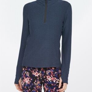WeFlex Rema Half Zip Performance Knit Top in blue